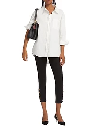 Snapped Denim Leggings