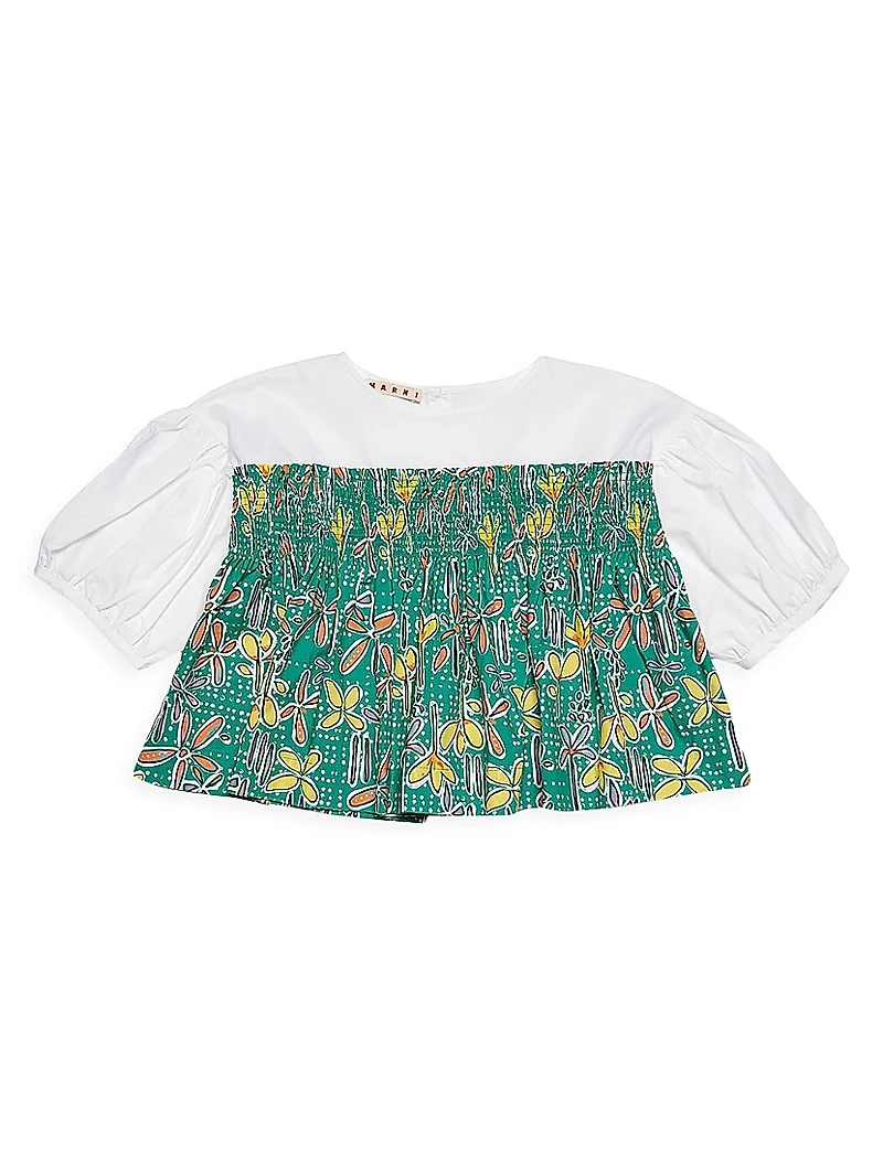 Little Girl's & Girl's Floral Layered Top