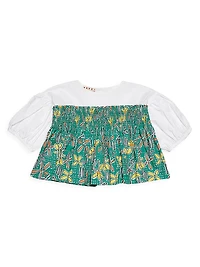 Little Girl's & Girl's Floral Layered Top