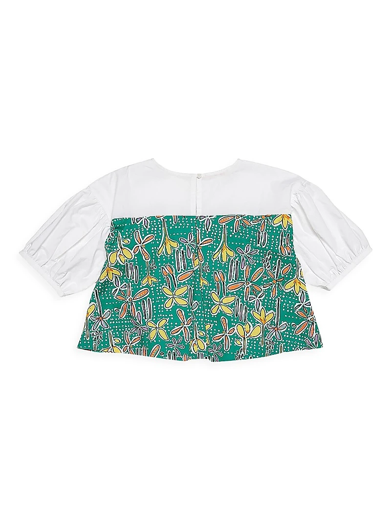 Little Girl's & Girl's Floral Layered Top