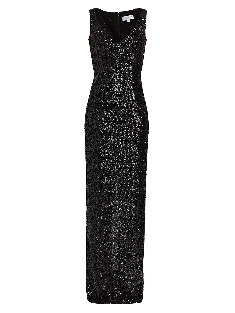 Sleeveless Sequined Gown