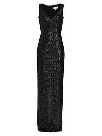 Sleeveless Sequined Gown