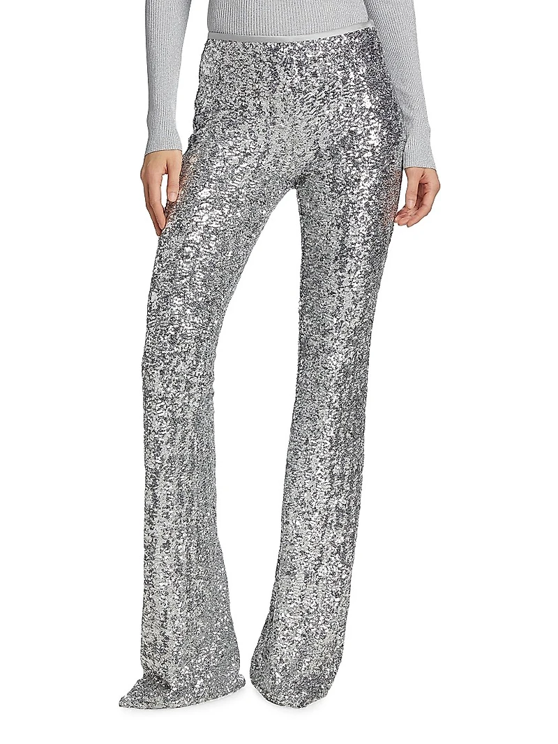 Flared Sequined Pants