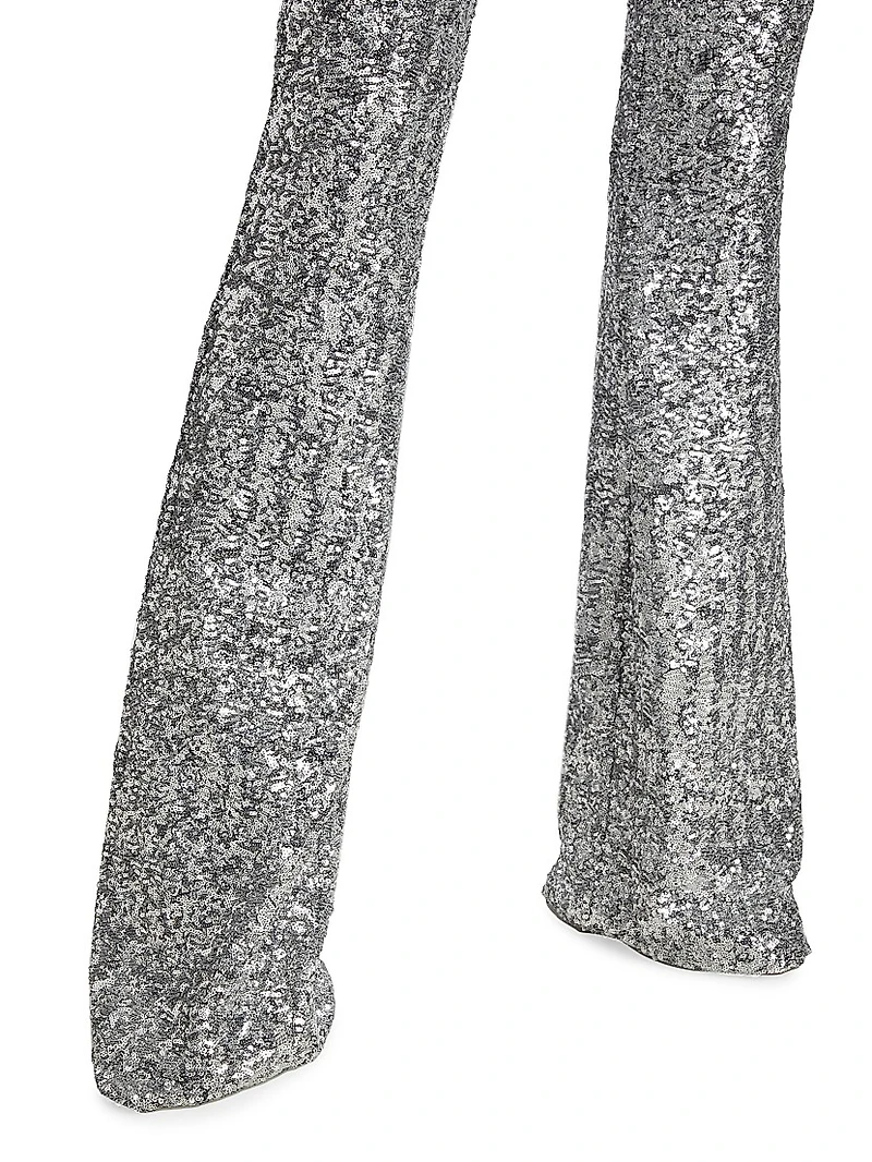 Flared Sequined Pants
