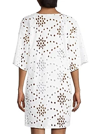 Cotton Eyelet V-Neck Minidress