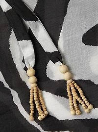 Zebra Cotton-Silk Halter Maxi Dress
