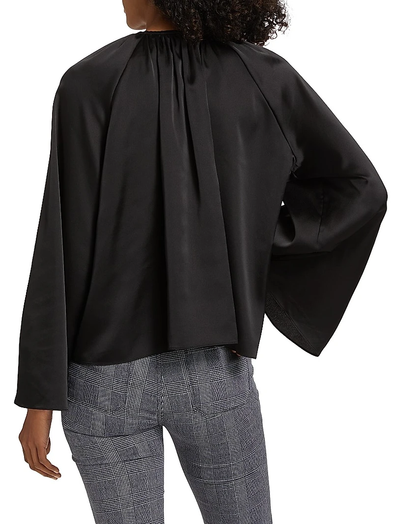 Shirred Satin Blouse