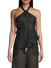 Cotton Silk Voile Halter Top