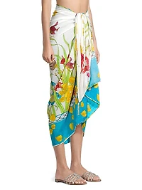 Aquatic Cotton-Silk Sarong