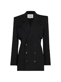 Wool-Blend Double-Breasted Blazer