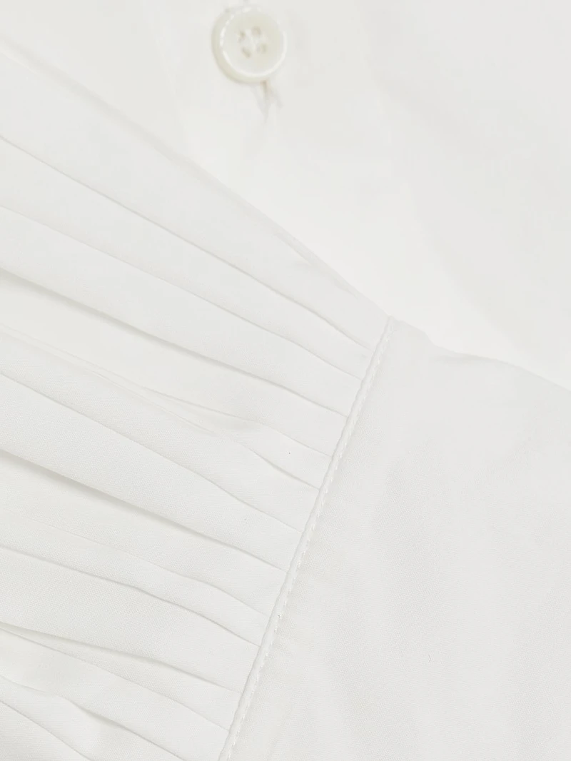 Patsy Pleated-Sleeve Cotton-Blend Shirt