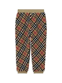 Baby Girl's, Little Girl's & Girl's Check Sherpa Joggers