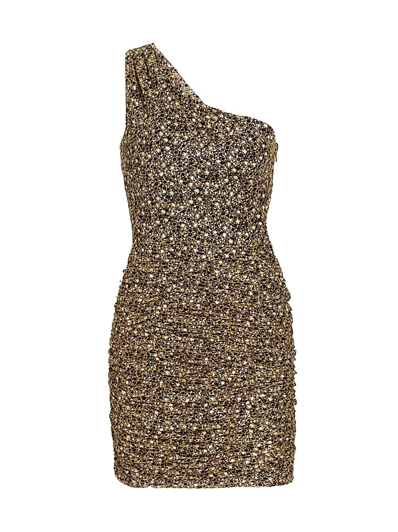 Mallory Metallic One-Shoulder Minidress