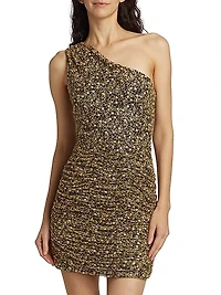 Mallory Metallic One-Shoulder Minidress