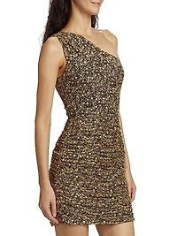 Mallory Metallic One-Shoulder Minidress