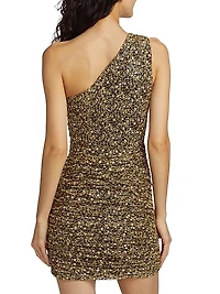 Mallory Metallic One-Shoulder Minidress