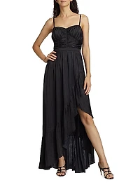 Braelyn Shirred Wrap Maxi Dress