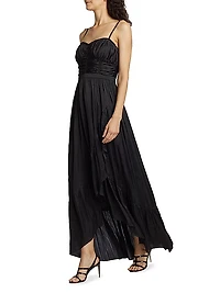 Braelyn Shirred Wrap Maxi Dress