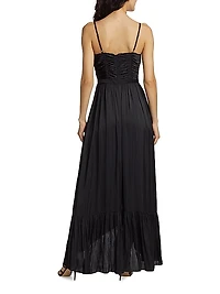 Braelyn Shirred Wrap Maxi Dress