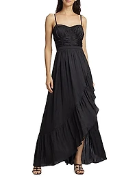 Braelyn Shirred Wrap Maxi Dress