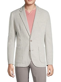 Jacquard-Knit Two-Button Blazer