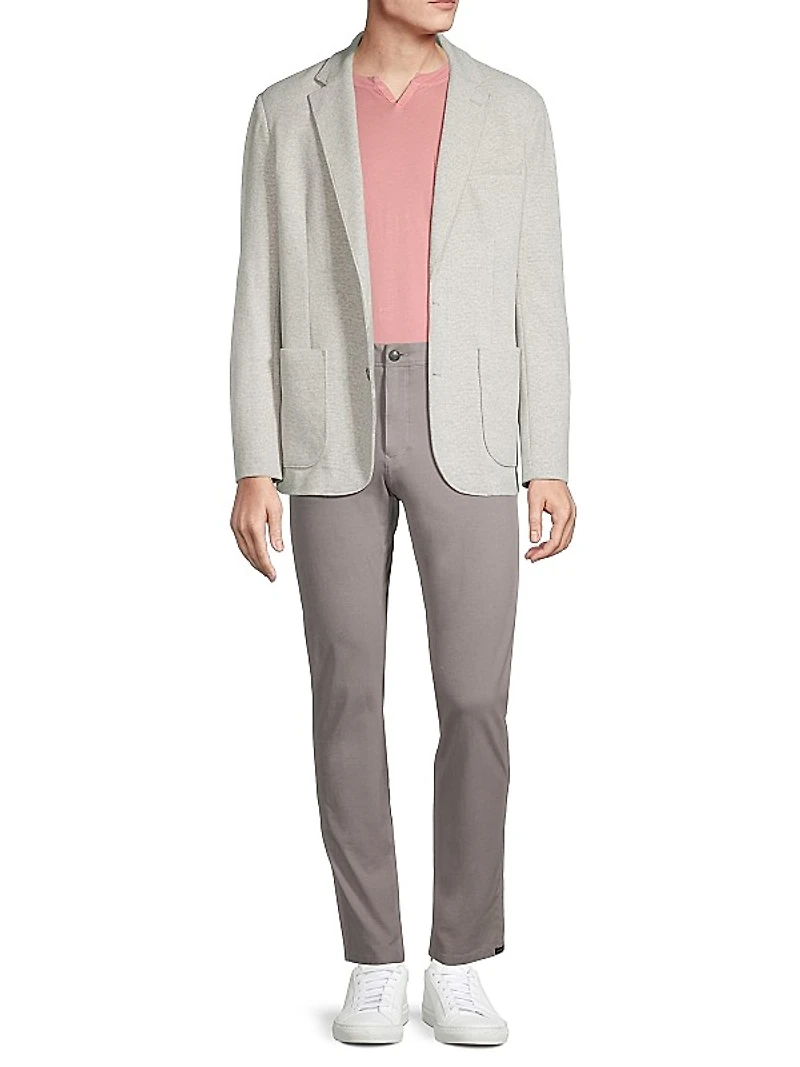 Jacquard-Knit Two-Button Blazer