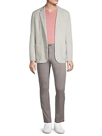 Jacquard-Knit Two-Button Blazer