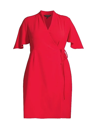 Butterfly-Sleeve Wrap Dress