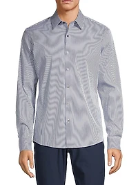 Striped Button-Front Slim-Fit Shirt