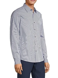 Striped Button-Front Slim-Fit Shirt