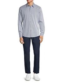 Striped Button-Front Slim-Fit Shirt