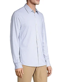 Microdot Button-Front Slim-Fit Shirt