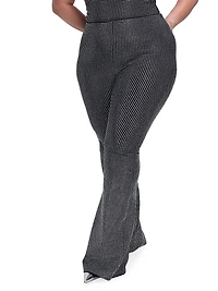 Hotfix Crystal Flared Pants