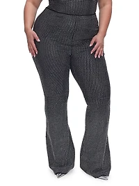 Hotfix Crystal Flared Pants
