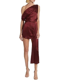 Natalie One-Shoulder Drape Minidress