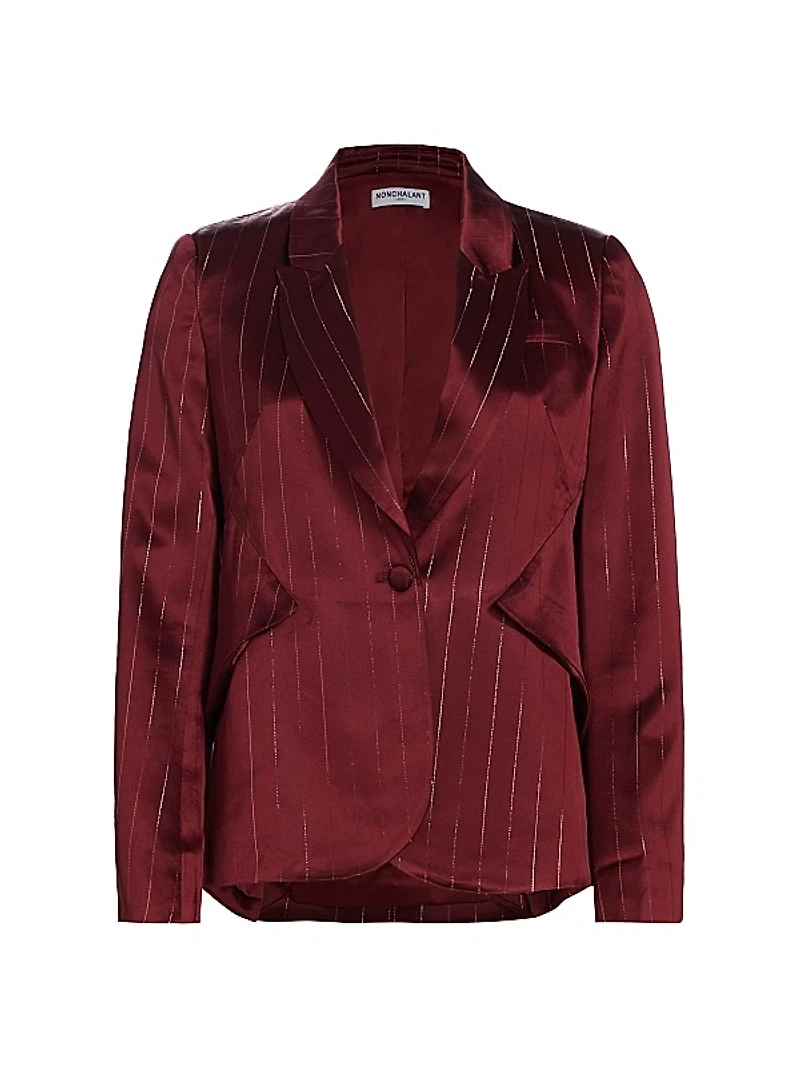 Darlene Metallic Stripe Blazer