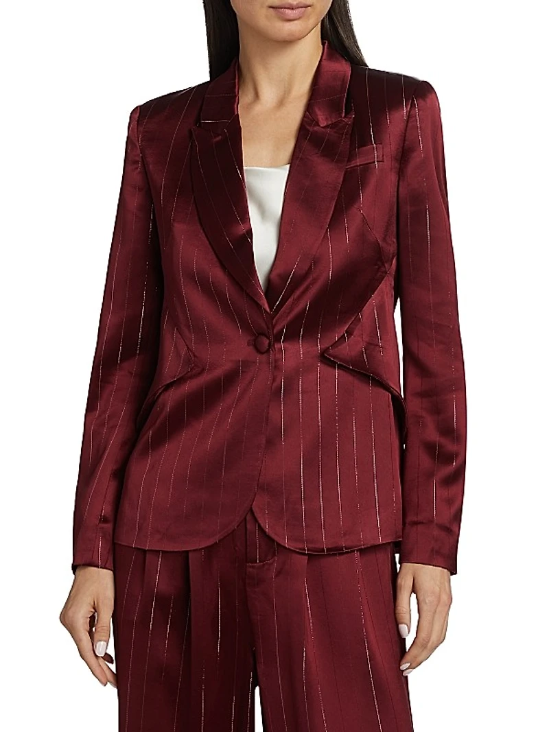 Darlene Metallic Stripe Blazer