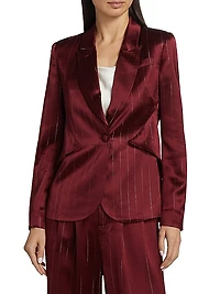 Darlene Metallic Stripe Blazer