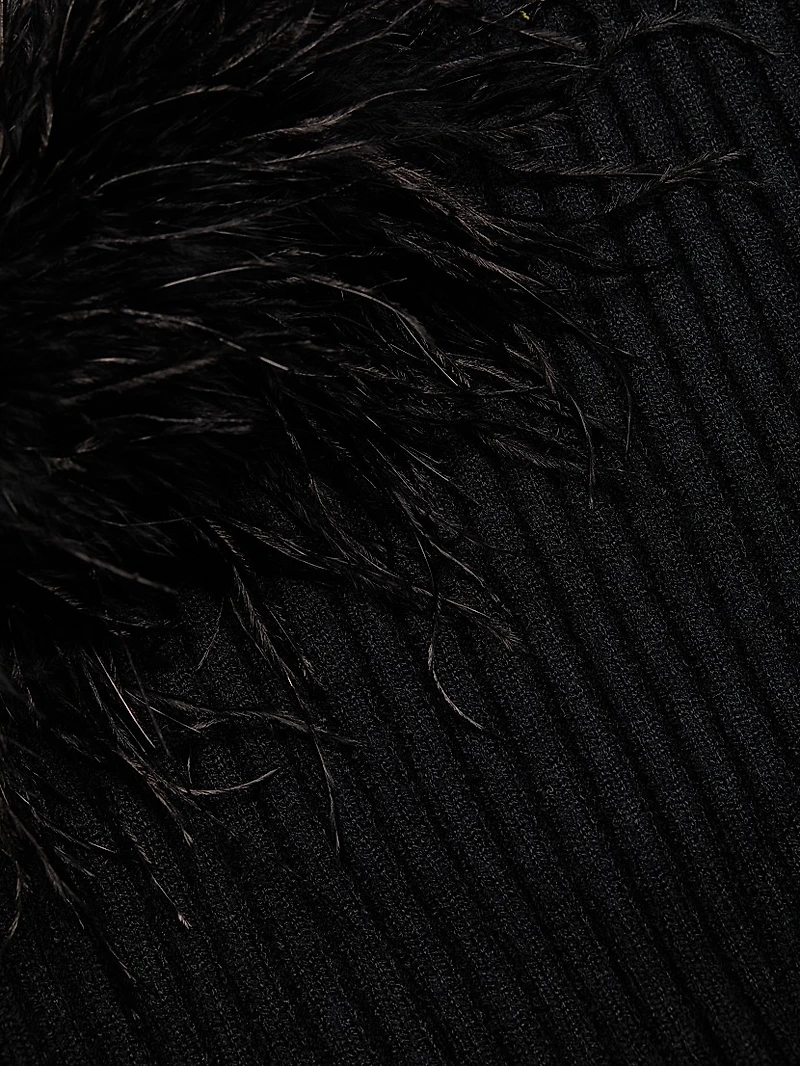 Avery Feather-Cuff Minidress