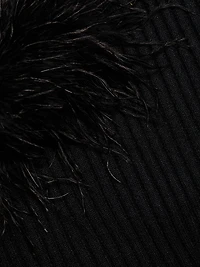 Avery Feather-Cuff Minidress