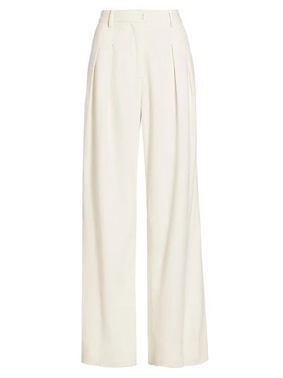 Adams Wool-Blend Pleated Wide-Leg Pants