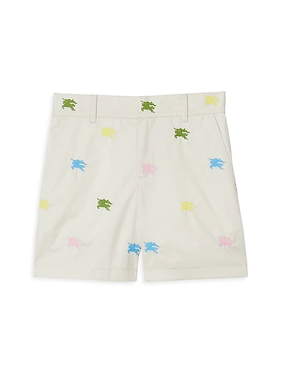 Little Girl's & Logo Embroidered Shorts
