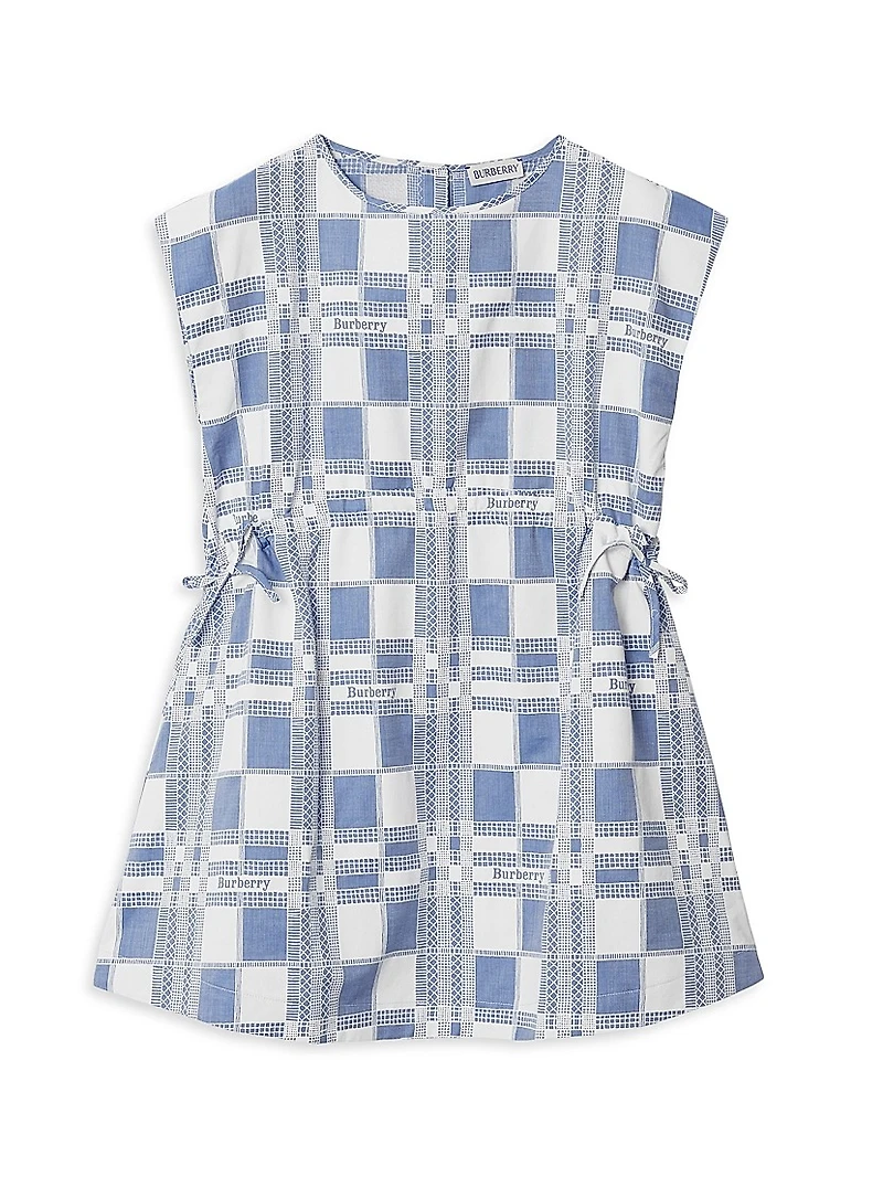 Little Girl's & Girl's Logo Check Dress