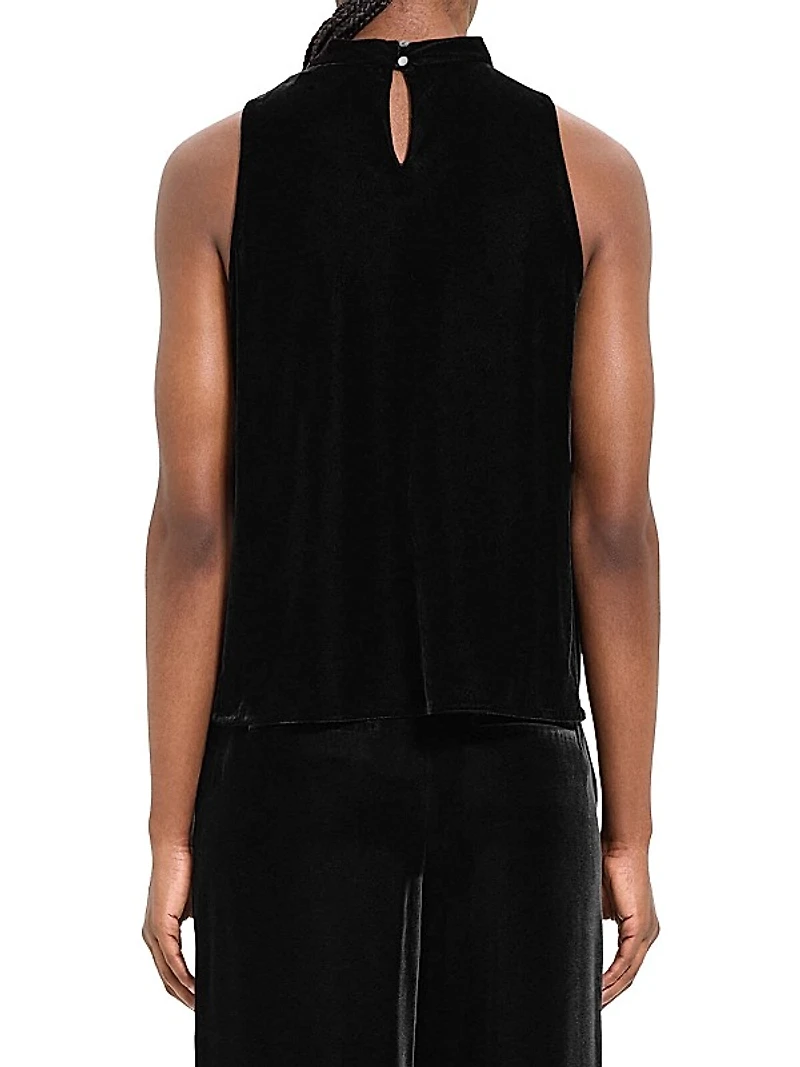 Velvet Cowlneck Top
