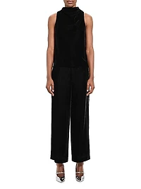 Velvet Cowlneck Top