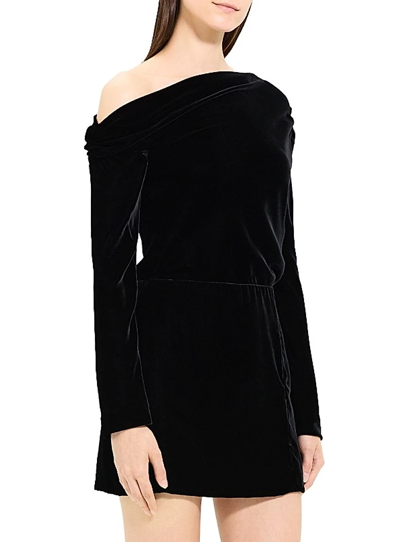 Velvet Off-The-Shoulder Minidress