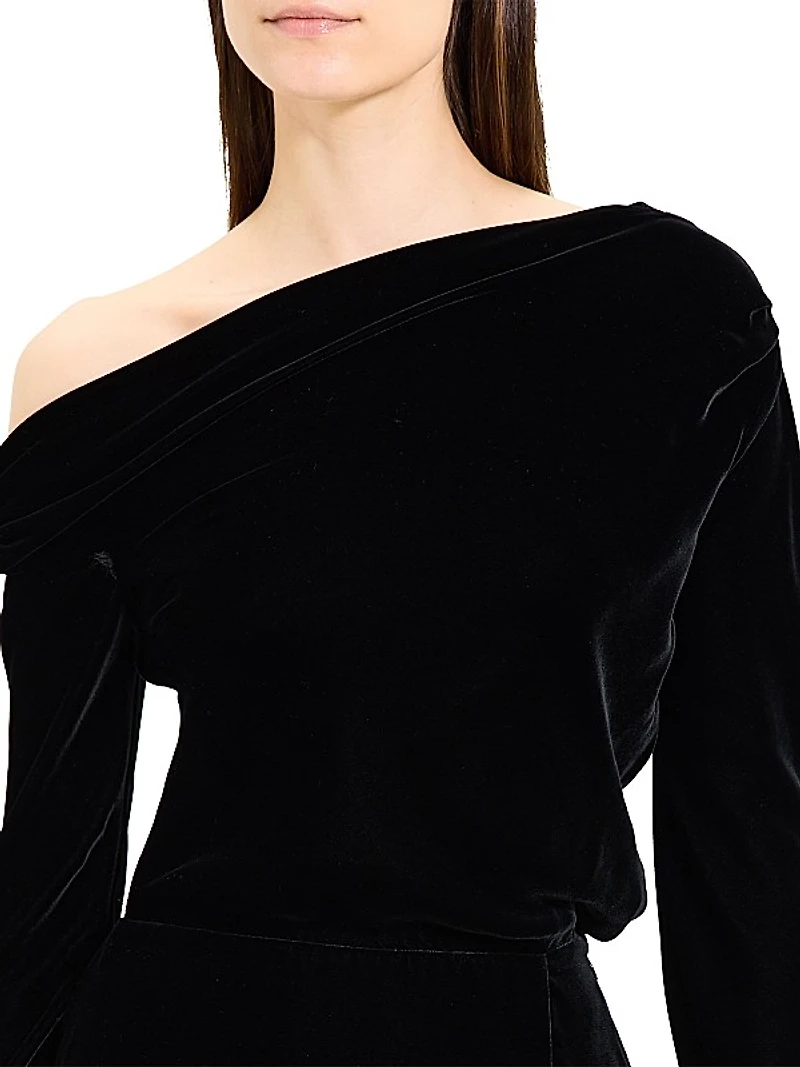Velvet Off-The-Shoulder Minidress