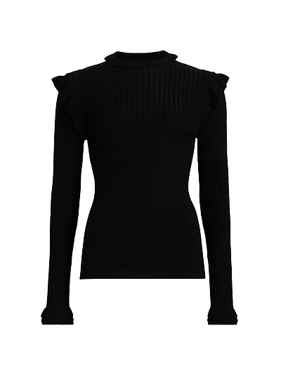 Tinley Rib-Knit Fitted Turtleneck