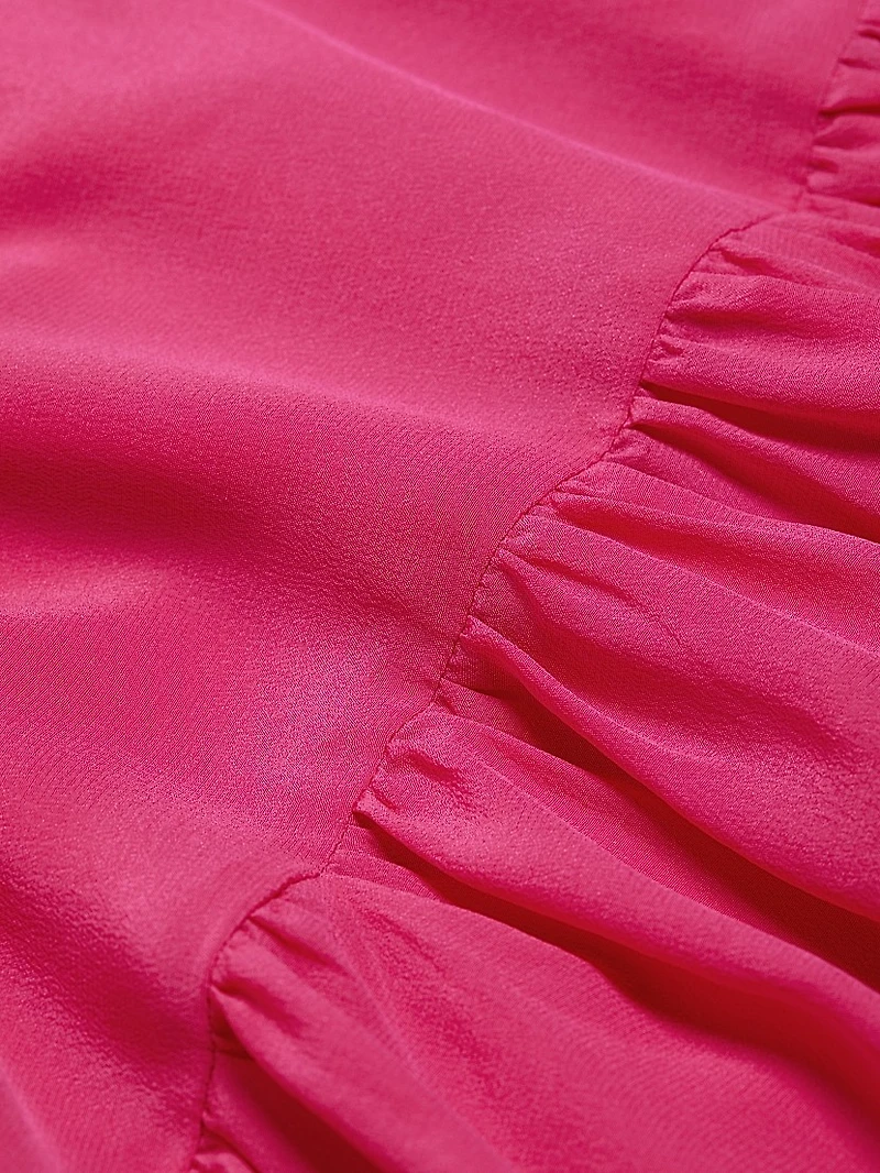 Kitty Silk Bow Drop-Waist Minidress
