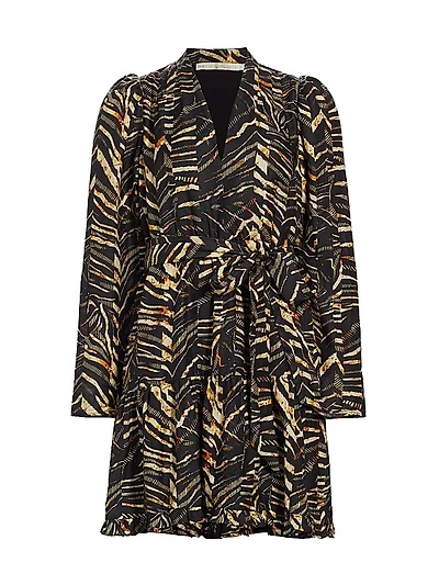 Velma Cotton-Silk Twill Wrap Minidress